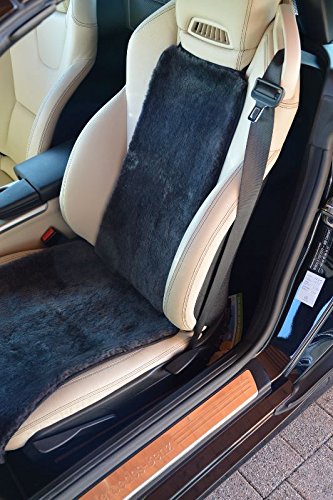 Leibersperger Felle Autositzbezug Autositzauflage Autofell Premium aus Lammfell Sport/Höcker/Premium mit Gummischlinge (Schiefer) von Leibersperger