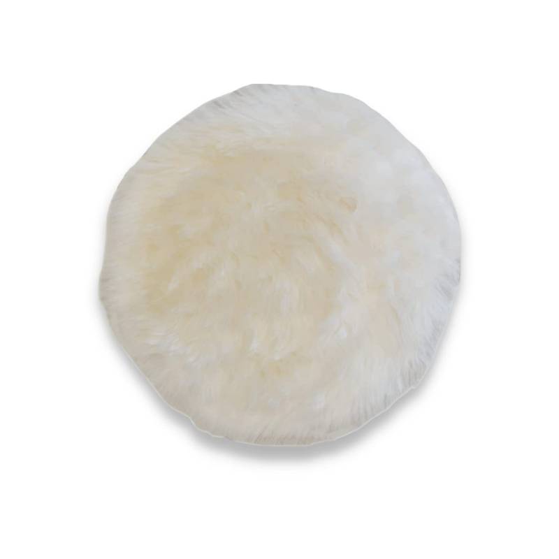 Leibersperger Felle Lammfell Sitzkissen rund Ø 34cm – Echtes Merino Lammfell – rutschfest – Gemütlich und wärmend – Optischer Hingucker – Lange Haltbarkeit (weiß) von Leibersperger