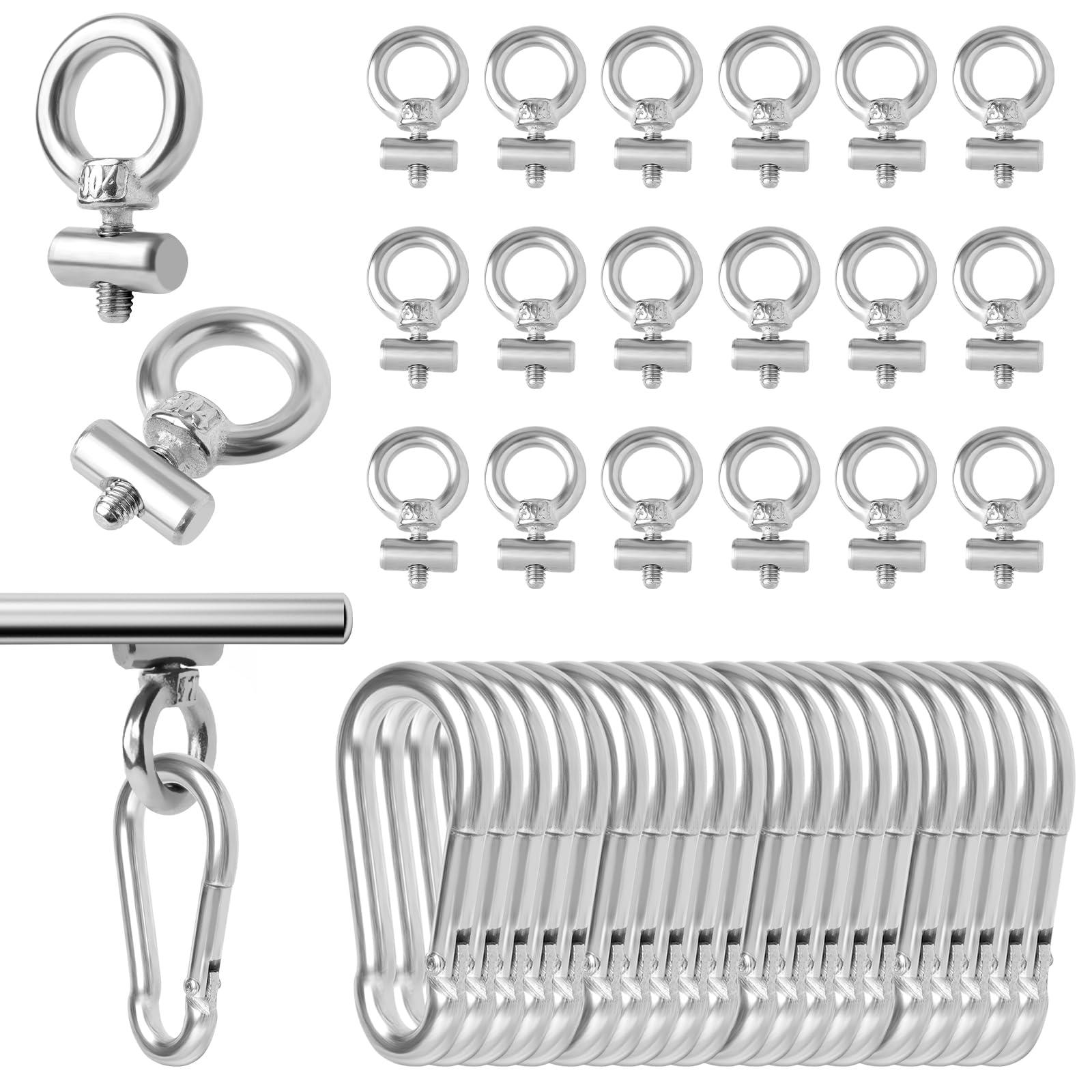 Leikedun 20 Stück Stopper für Kederschiene,6 mm Kederstopper Edelstahl mit Karabiner,Markisen Haken Kederschiene Zubehör für Caravan,Wohnmobil,Wohnwagen,Campervan,Boot,Camping Zelt Leikedun 20 Stück Stopper für Kederschiene,6 mm Kederstopper Edelstahl mit Karabiner,Markisen Haken Kederschiene Zubehör für Caravan,Wohnmobil,Wohnwagen,Campervan,Boot,Camping Zelt von Leikedun
