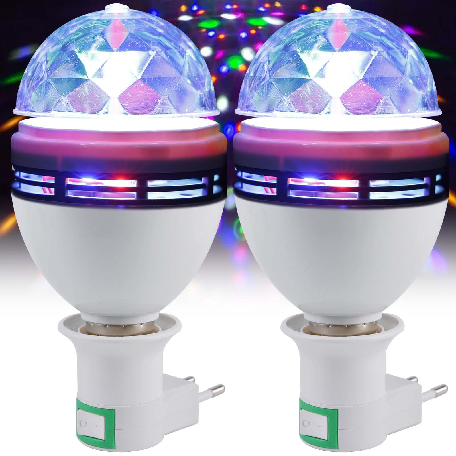 2X LED Partylicht, 3W E27 RGB LED Discokugel Licht 360° Rotierend Disco Glühbirne mit E27 Fassung, LED Discolampe Leuchtmittel Party Deko für Hochzeitsfest Geburtstagsparty Halloween Weihnachten 2X LED Partylicht, 3W E27 RGB LED Discokugel Licht 360° Rotierend Disco Glühbirne mit E27 Fassung, LED Discolampe Leuchtmittel Party Deko für Hochzeitsfest Geburtstagsparty Halloween Weihnachten von Leikurvo