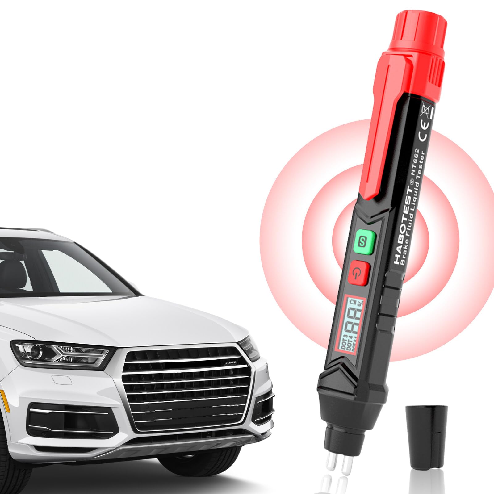 NF Bremsflüssigkeitstester Stift, Bremsflüssigkeitsprüfer mit LCD-Bildschirm für Auto Fahrzeug Bremsflüssigkeit Diagnosetest Werkzeug, Brake Fluid Tester für DOT3 DOT4 DOT-5.1 Bremsflüssigkeit Tester von Leikurvo