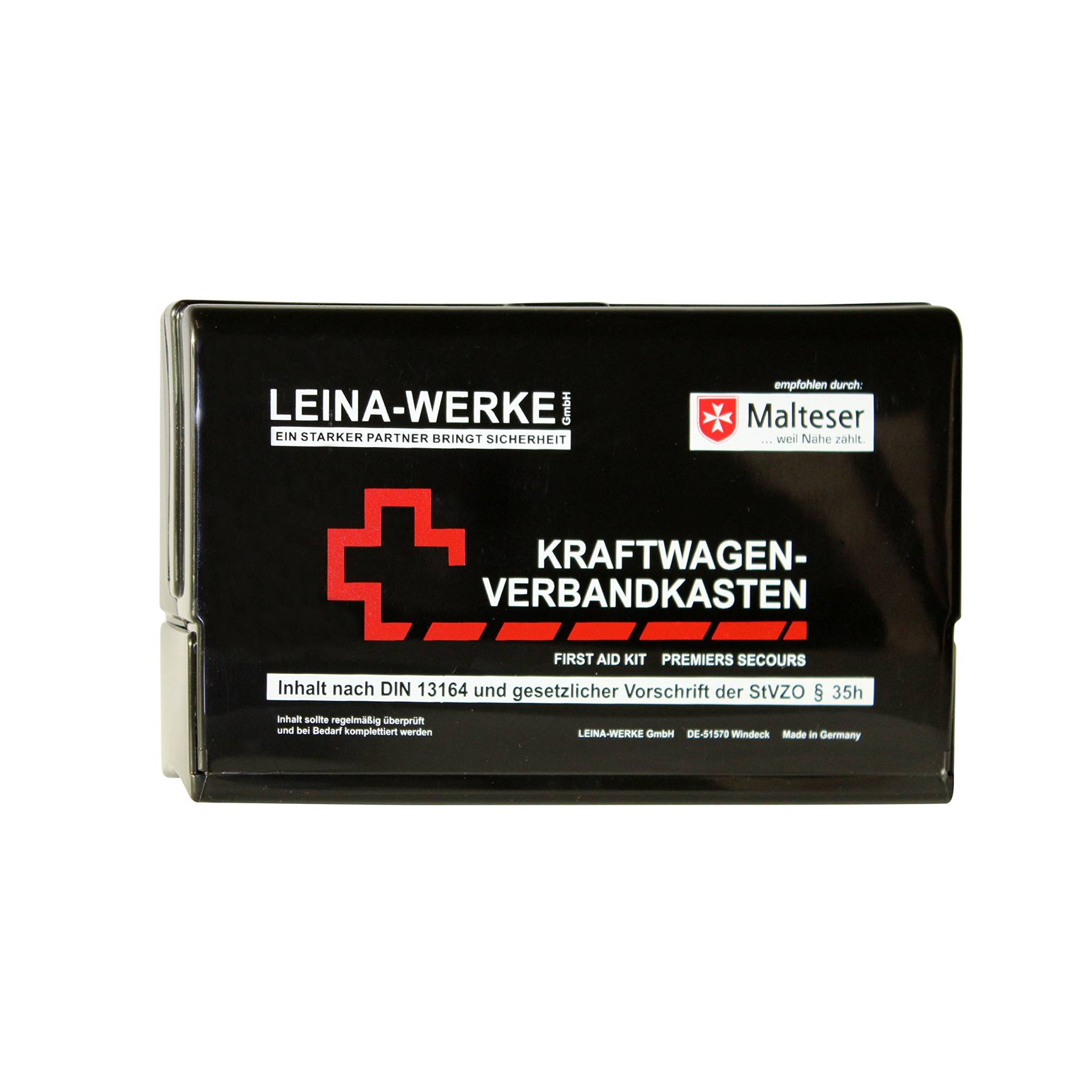 LEINA-WERKE REF 10058 Leina Kfz-Verbandkasten Star II, Inhalt DIN 13164, schwarz von LEINA-WERKE