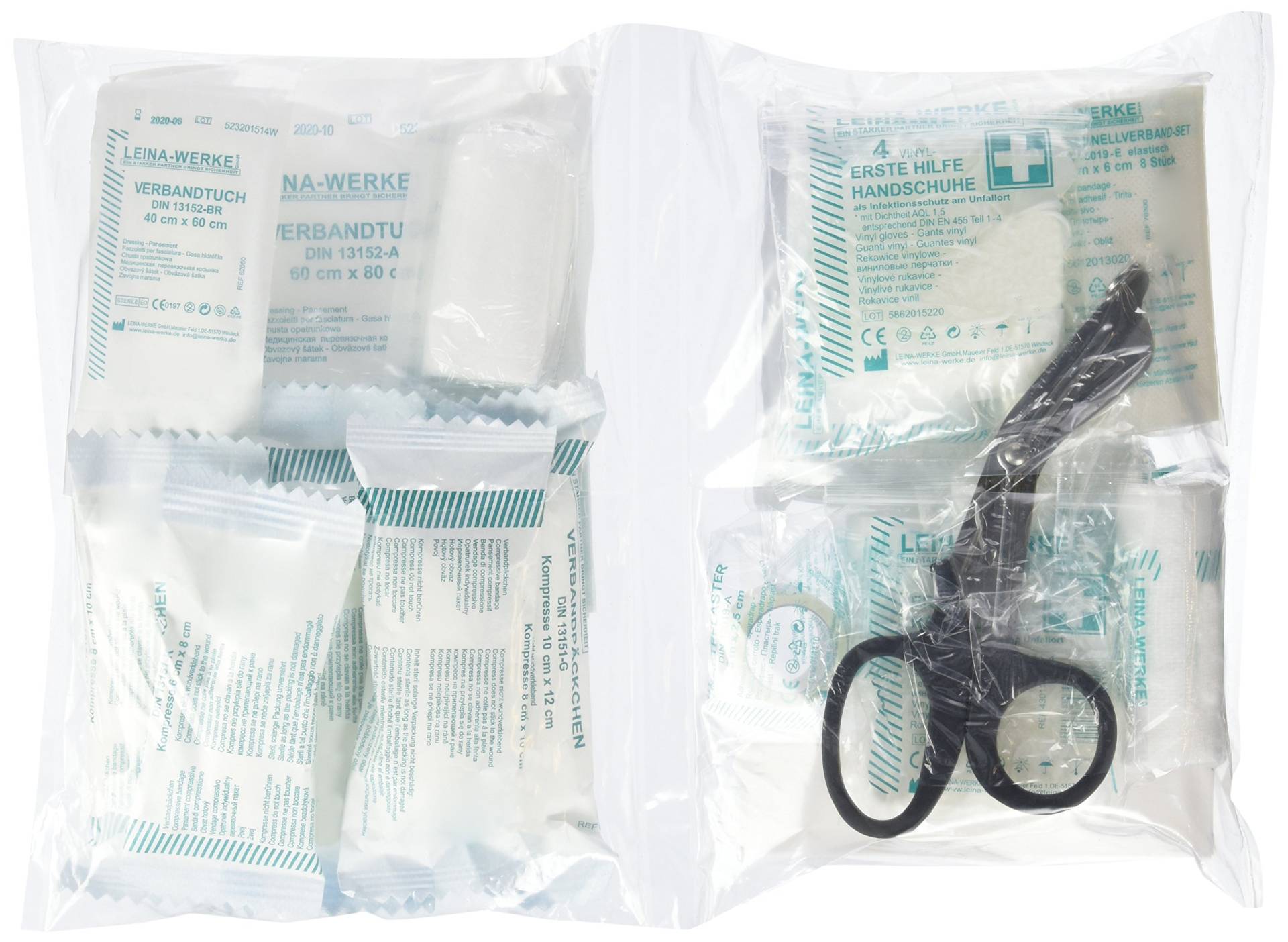 LEINAWERKE 24010 First aid Supplies DIN 13157 in Plastic Bag, in a ziplock Bag, 46 Parts 1 pc. von LEINA-WERKE