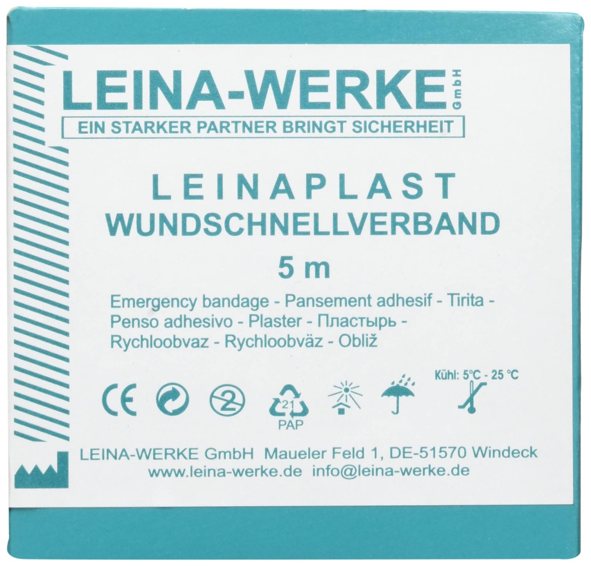 LEINAWERKE 70203 LEINAPLAST-Wundschnellverbände 5 m x 4 cm, EL BLAU, 1 Stk. LEINAWERKE 70203 LEINAPLAST-Wundschnellverbände 5 m x 4 cm, EL BLAU, 1 Stk. von LEINA-WERKE