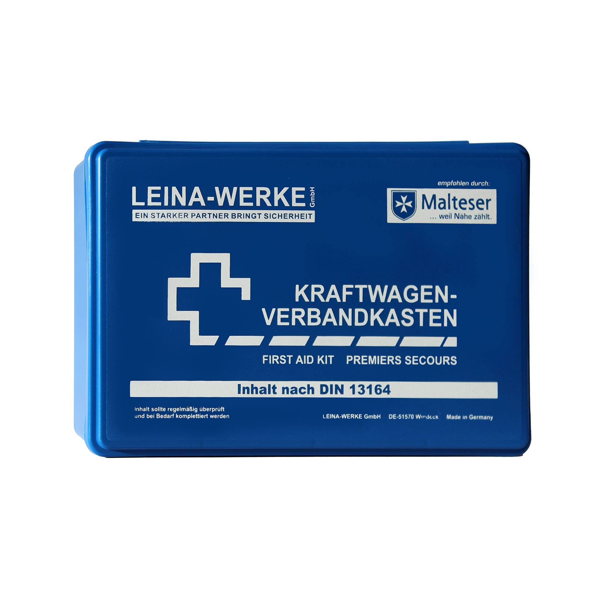 Leina-Werke 10001 KFZ-Verbandkasten Standard, Blau/Weiß von Leina-Werke