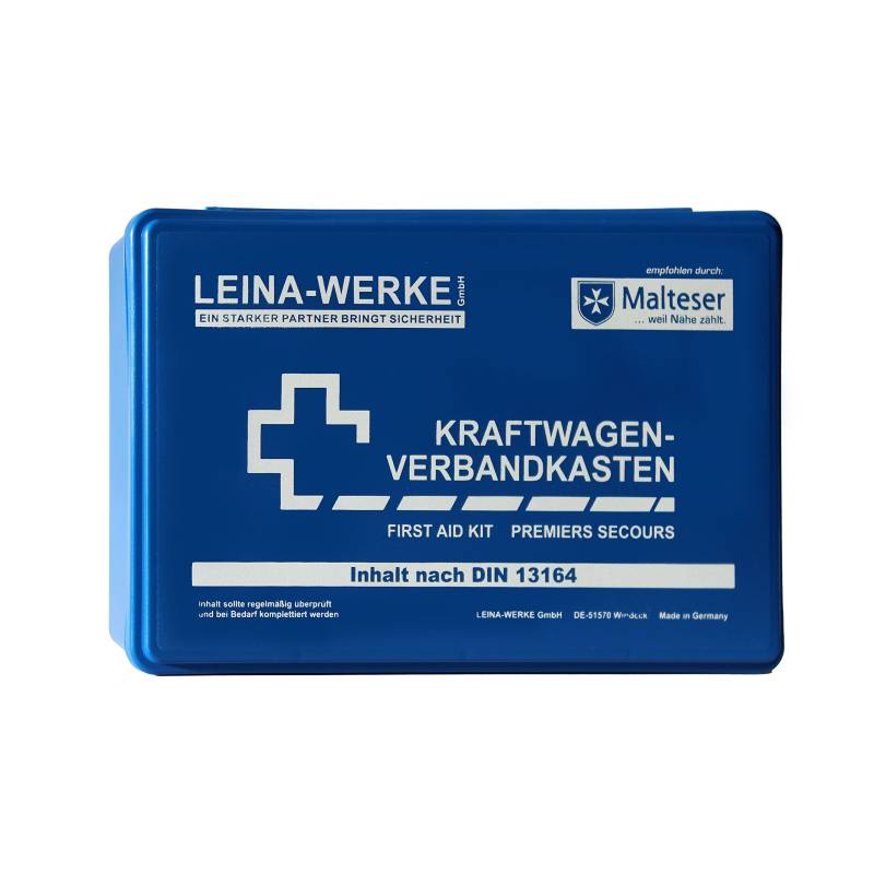 Leina-Werke 10001 KFZ-Verbandkasten Standard, Blau/Weiß von LEINA-WERKE