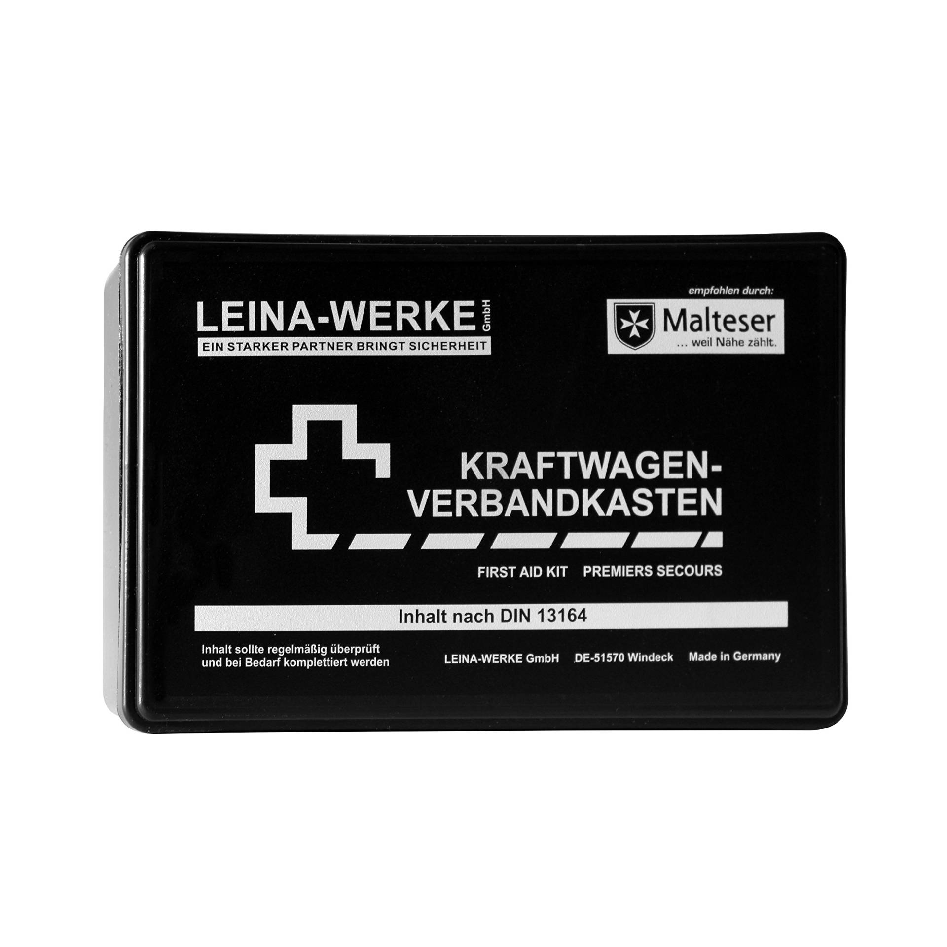 Leina-Werke 10002 KFZ-Verbandkasten Standard, Schwarz/Weiß von LEINA-WERKE