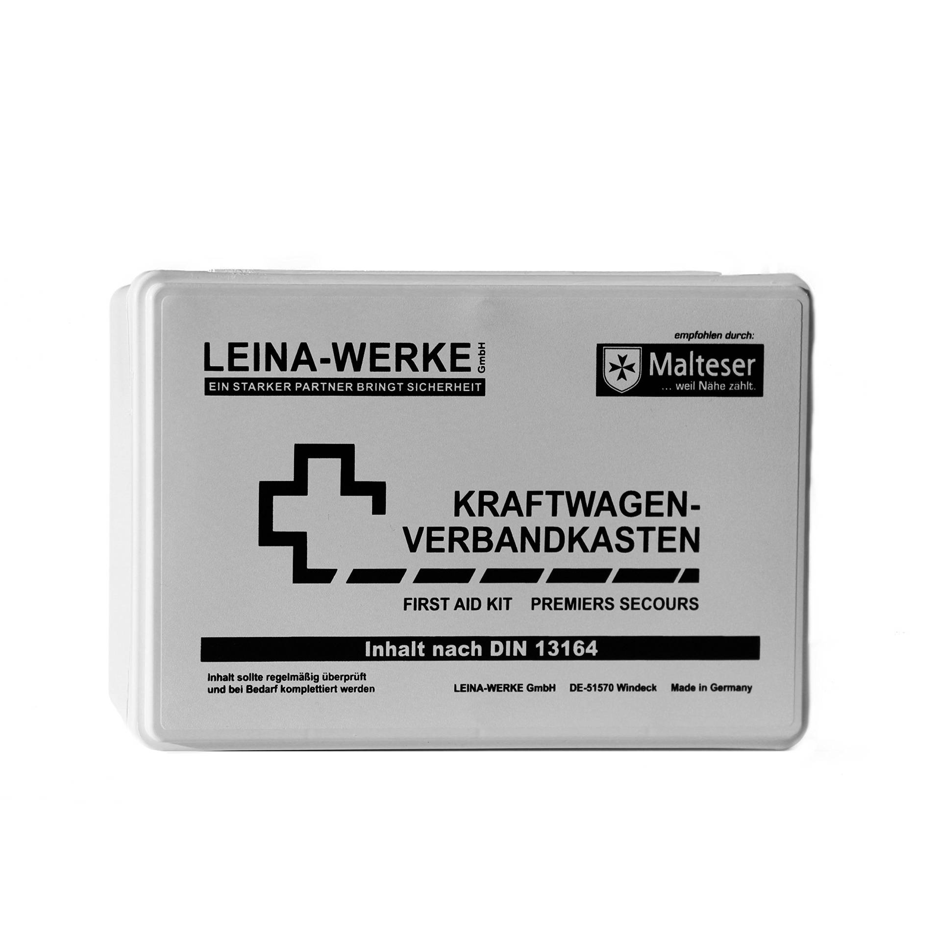 Leina-Werke 10003 KFZ-Verbandkasten Standard, Weiß/Schwarz von LEINA-WERKE