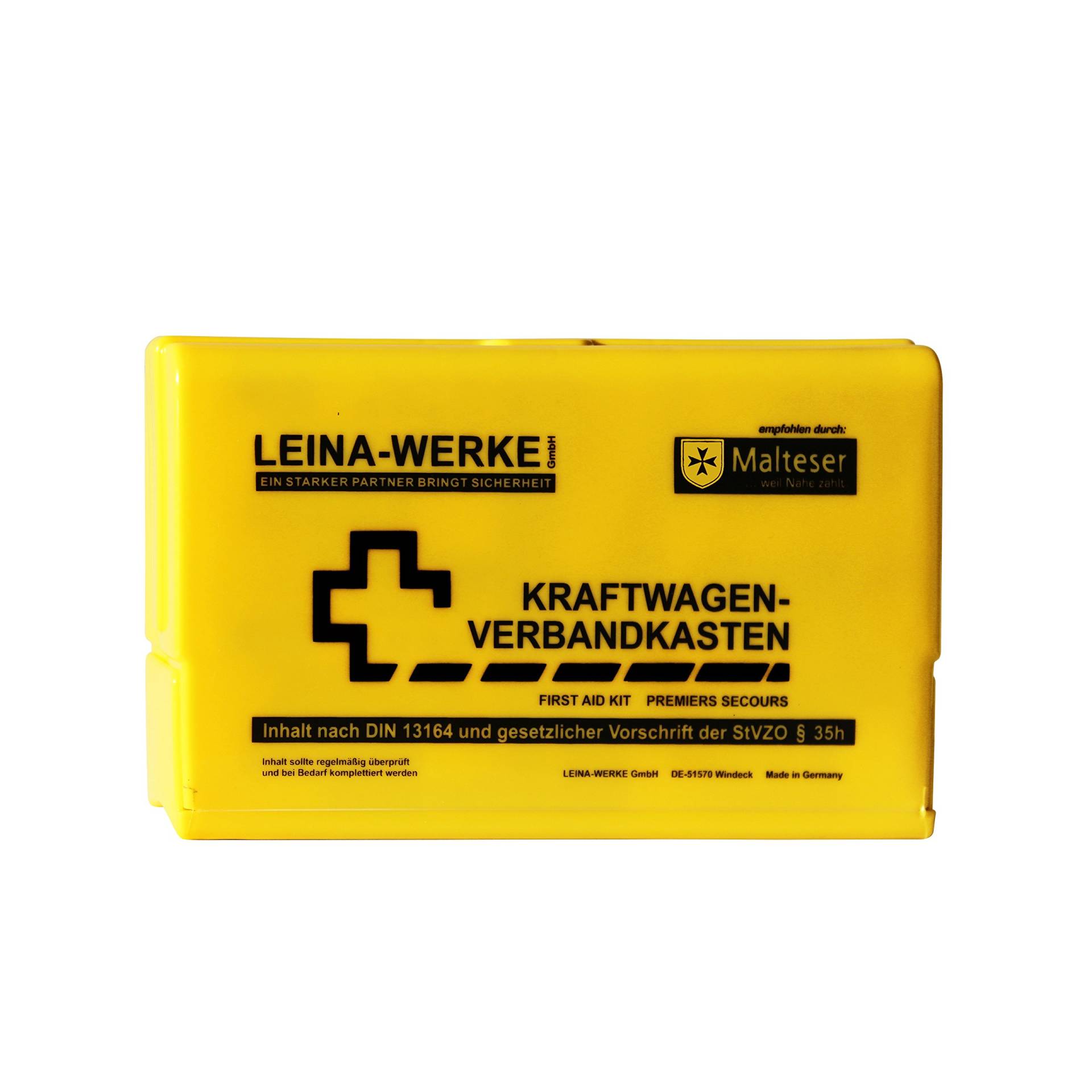 Leina-Werke 10054 KFZ-Verbandkasten Leina-Star II, Gelb/Schwarz von LEINA-WERKE
