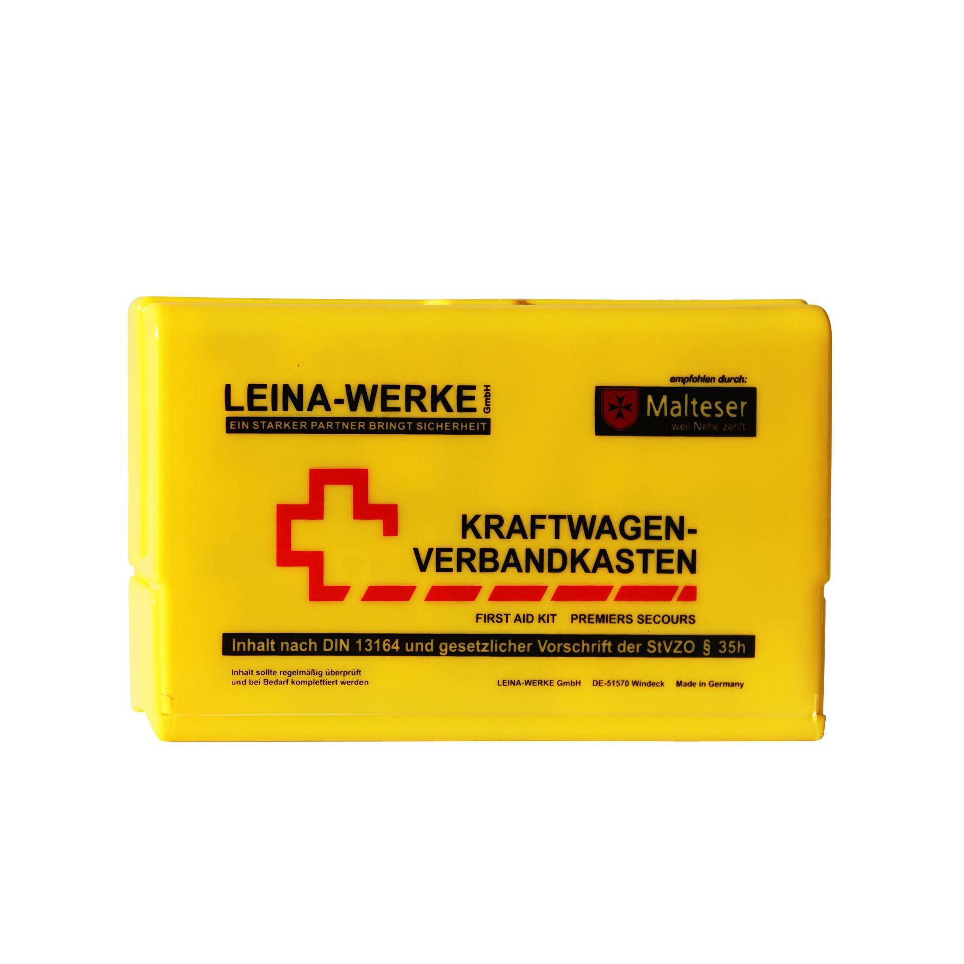 Leina-Werke 10060 KFZ-Verbandkasten Leina-Star II, Gelb/Schwarz/Rot von Leina Werke