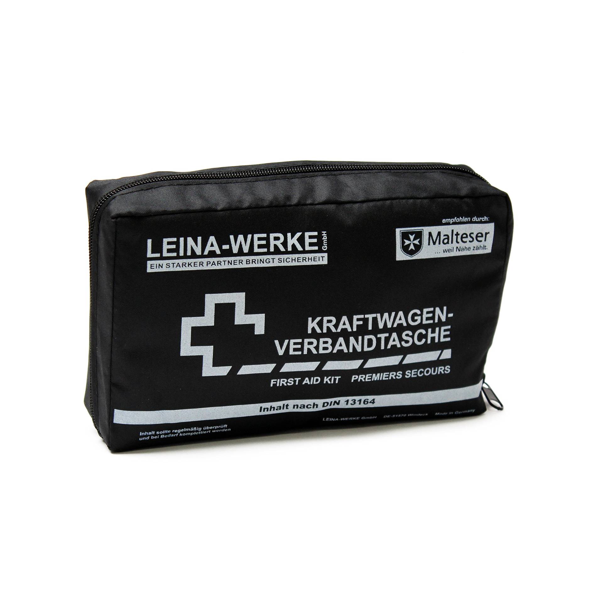 Leina-Werke 11006 KFZ-Verbandtasche Compact mit Klett, Schwarz/Weiß von LEINA-WERKE