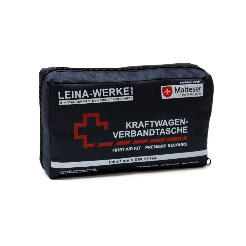Leina-Werke 11045 KFZ-Verbandtasche Compact Ecoline mit Klett, Blau/Weiß/Rot von Leina-Werke