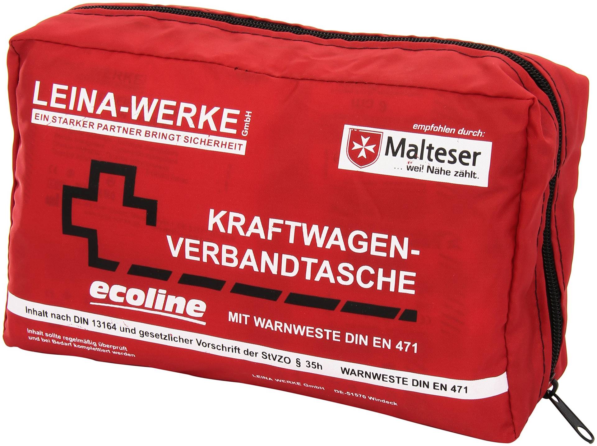 Leina-Werke 11059 KFZ-Verbandtasche Compact mit Warnweste Ecoline ohne Klett, 2-Farbig Sortiert von LEINA-WERKE