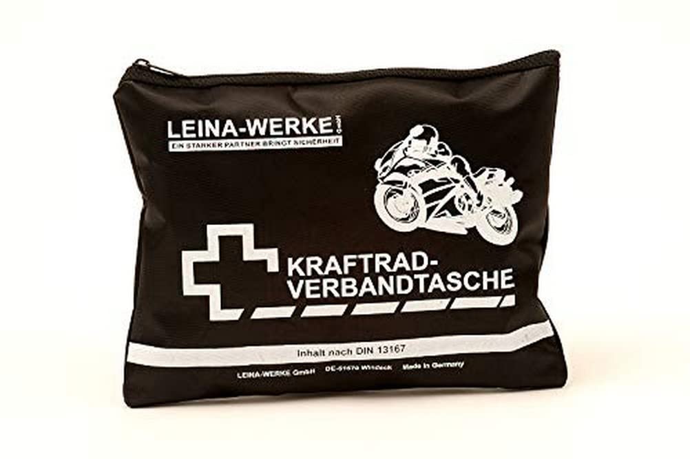 Leina-Werke 17006 Kraftrad-Verbandtasche Typ I mit Klett, Schwarz/Weiß von Leina-Werke