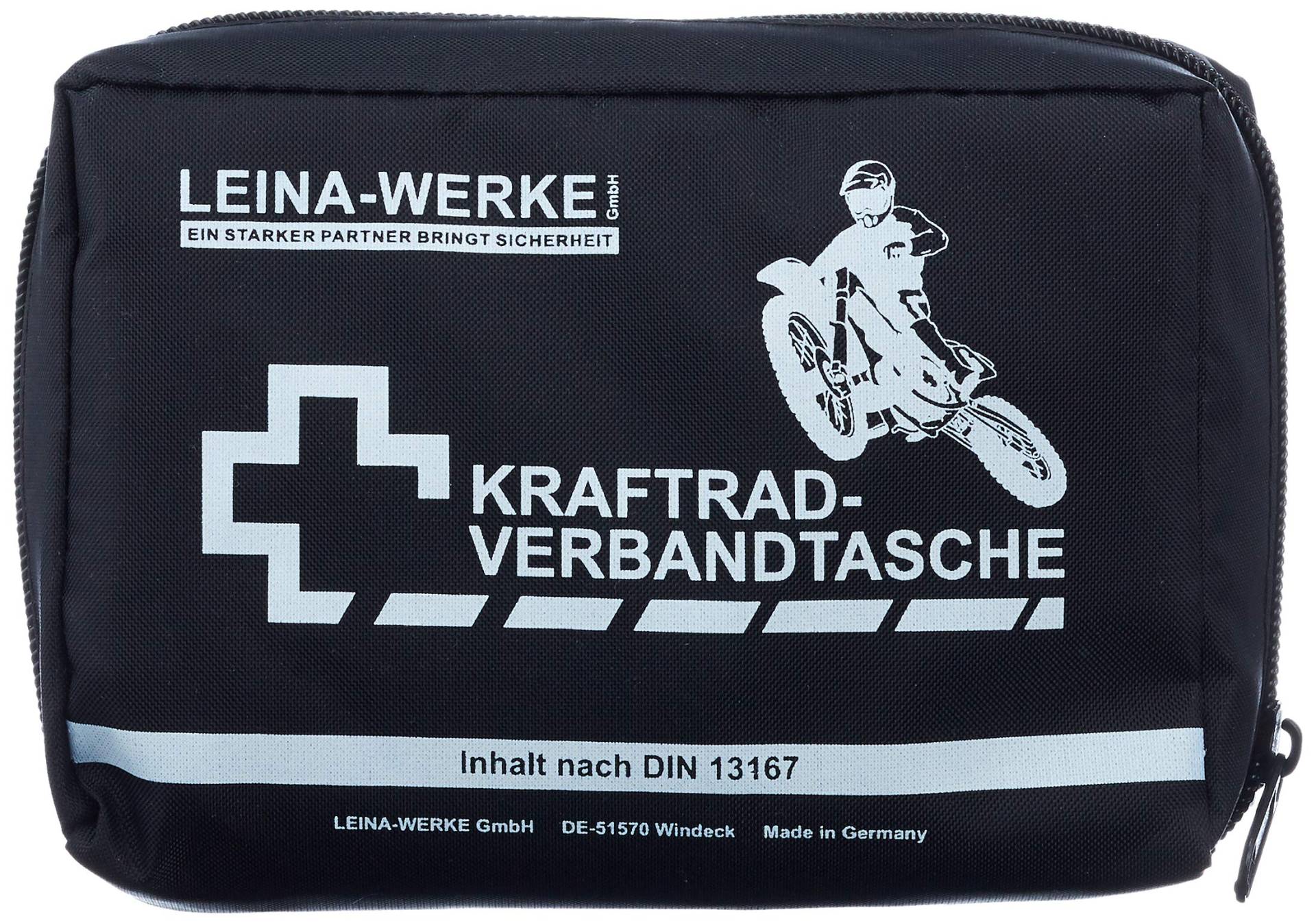 LEINA-WERKE REF 17010 Leina Kraftrad-Verbandtasche, Inhalt DIN 13167, schwarz von LEINA-WERKE