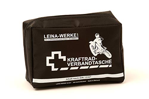 Leina-Werke 17014 Kraftrad-Verbandtasche Typ II mit Klett, Schwarz/Weiß von LEINA-WERKE