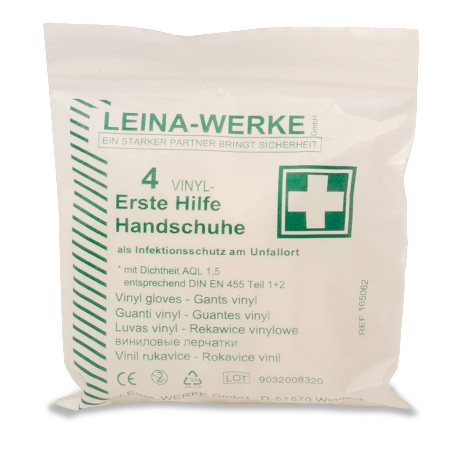 Leina REF43011 4 Erste-Hilfe-Handschuhe, weiß von Leina