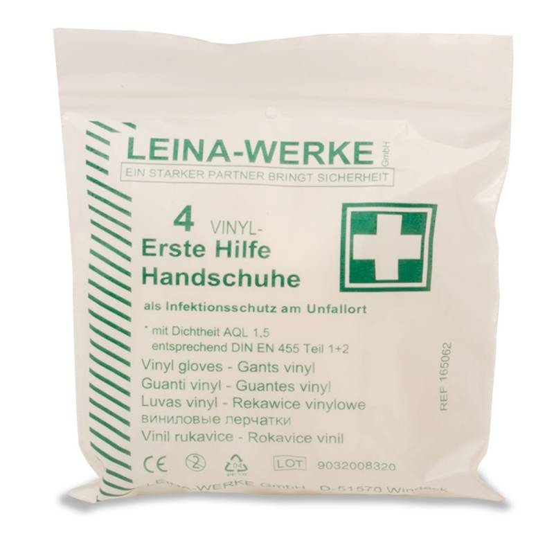 Leina REF43011 4 Erste-Hilfe-Handschuhe, weiß von Unitec