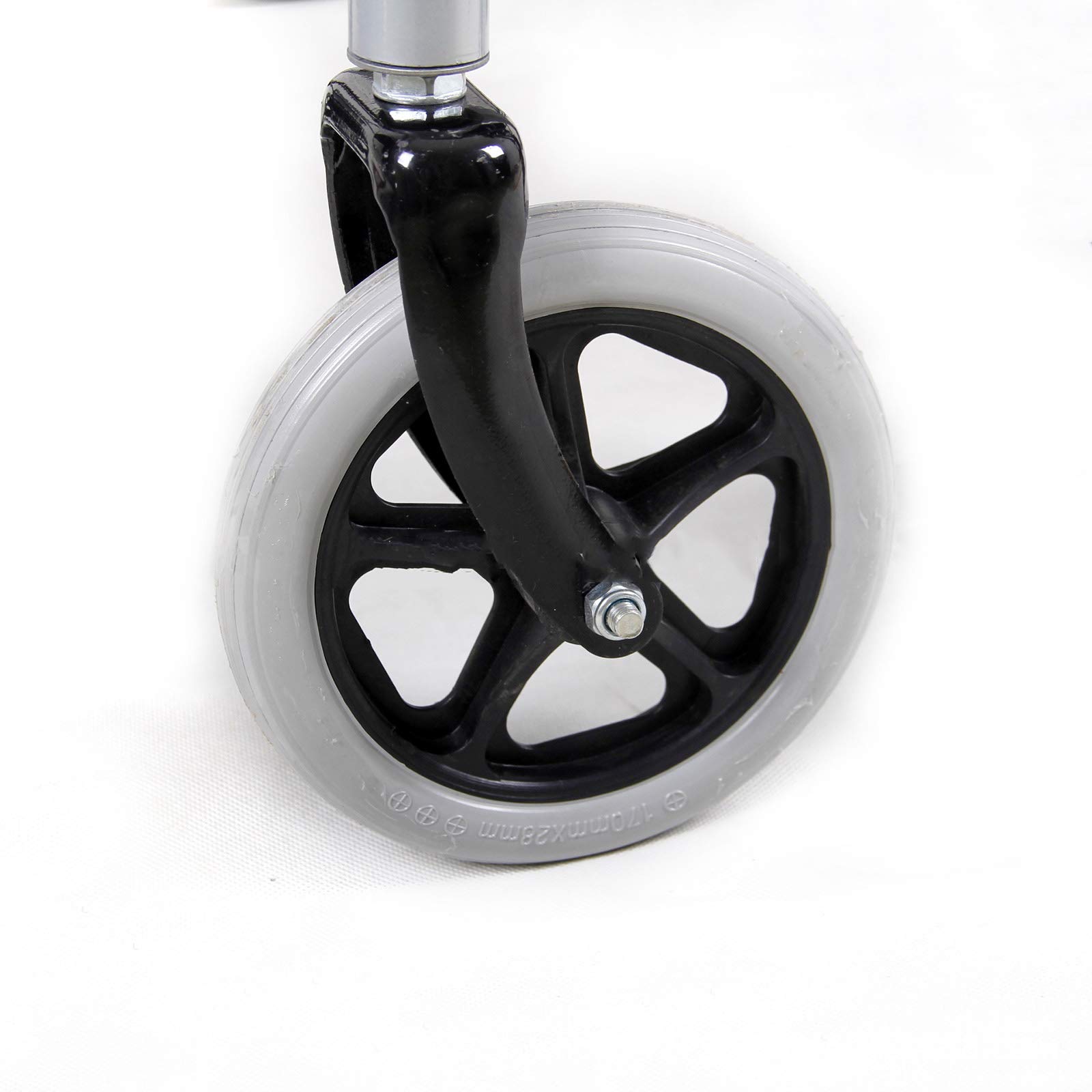 LekLai Rollstuhlräder, Rollstuhl-Vorderrollenräder, Rollstuhlräder Mit Antriebsradgabel Und Lager, Rollstuhlbaugruppe, Grau, 2 Stück, Kleines Vorderrad, 6 Zoll, 7 Zoll, 8 Zoll/8In(19Cm) von LekLai