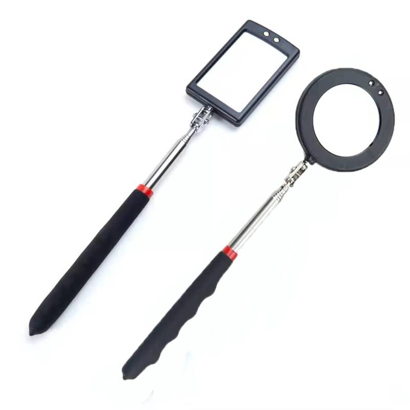 2pcs teleskopischem Inspektionsspiegel Teleskop Inspektionsspiegel mit LED Batterie Beleuchtung Teleskopierbar bis zu 88 cm von Lelukee
