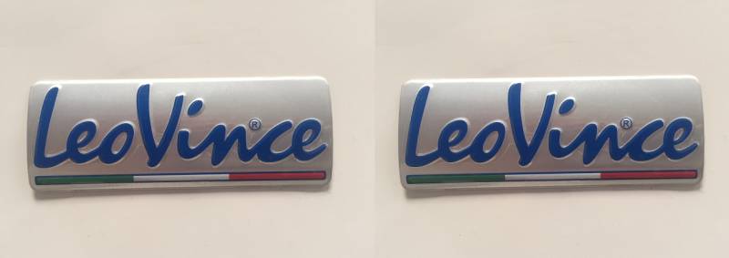 2x Aufkleber Leo Vince Label Emblem Logo new hitzefest Alu Sport Auspuff Sticker von LeoVince