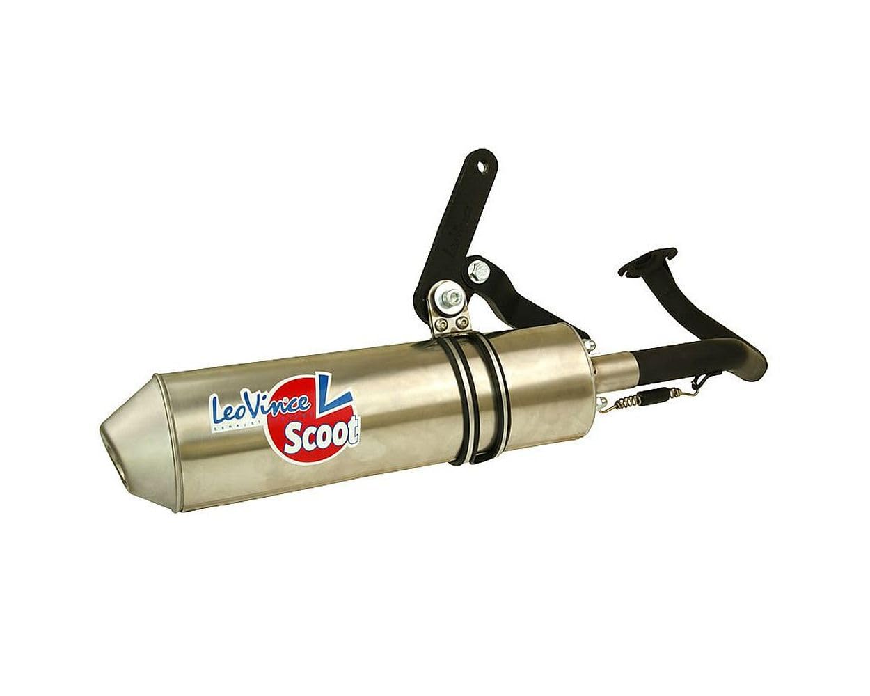 Auspuffanlage LEOVINCE Scoot 4T Edelstahl für REX RS Classic 50cc, RS400, RS450, RS460, RS500, RS600 von LeoVince