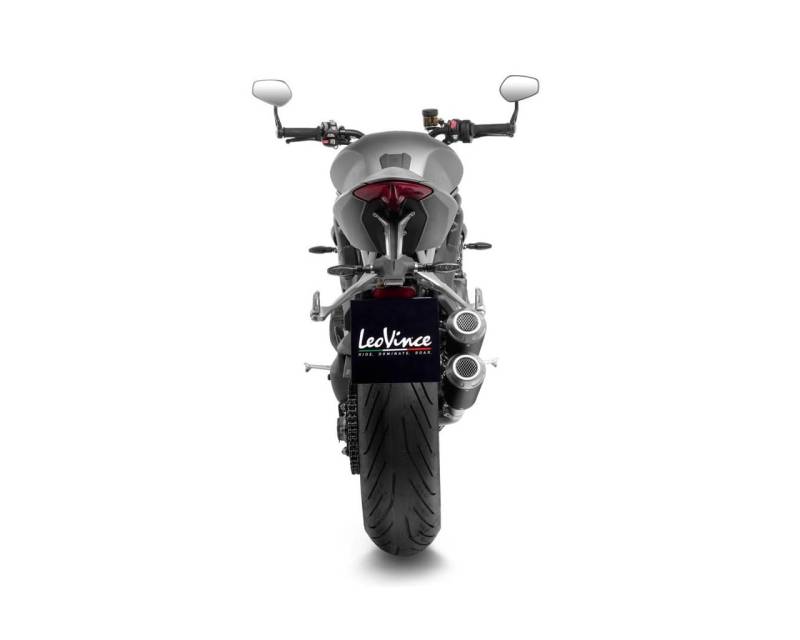 LeoVince 2x SLIP-ON Edelstahl SBK LV-10 Schwarz TRIUMPH SPEED TRIPLE 1200 RR/RS von LeoVince