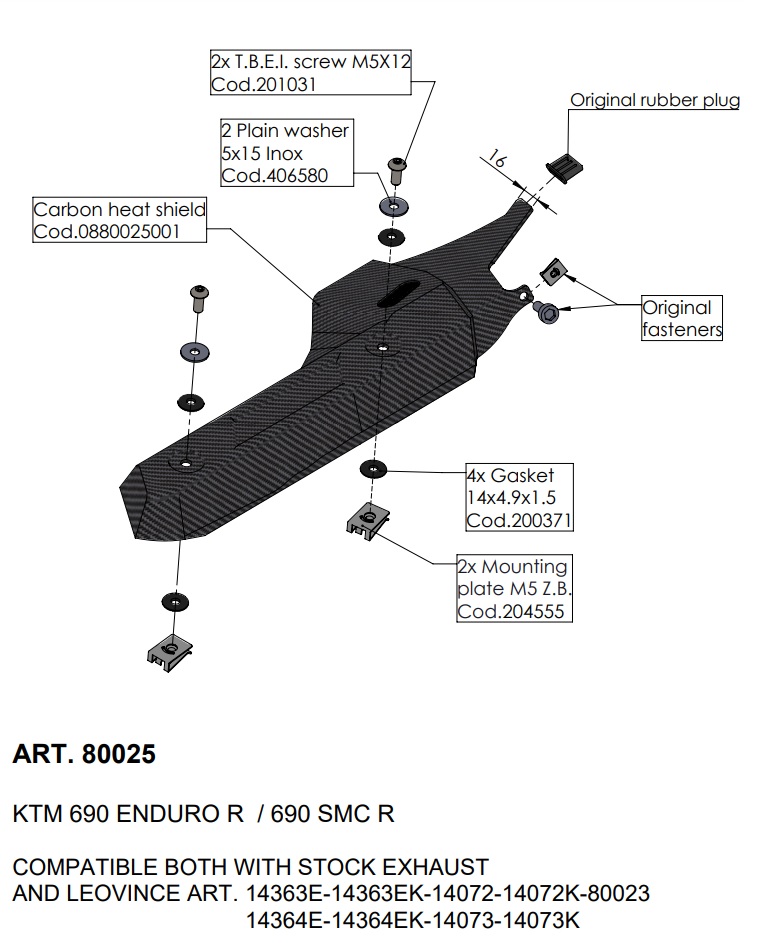 LeoVince Carbon Abdeckung/Hitzeschild/Hitzeschutz f. Krümmer KTM 690 SMC R / Enduro R, Bj. 2019-2024 LeoVince Carbon Abdeckung/Hitzeschild/Hitzeschutz f. Krümmer KTM 690 SMC R / Enduro R, Bj. 2019-2024 von LeoVince