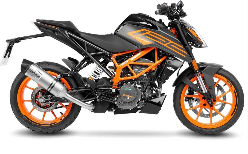 LeoVince Sport Auspuff LV One EVO Edelstahl KTM Duke 125 /390 Bj.2021-2023 EURO5 eintragungsfrei ABE von LeoVince