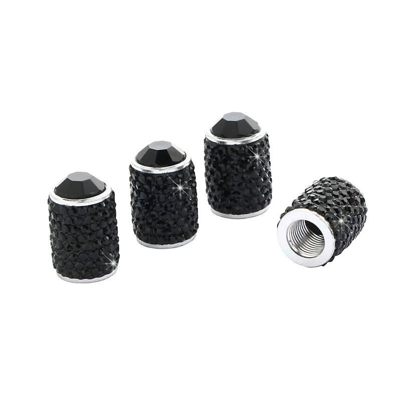 4PCS Reifenventile Kappen Mit Strasssteinen Allgemeine Fit Metallreifenventile Deckt Einfache Installation Für Auto Motorräder Und Fahrräder von Lerpwige