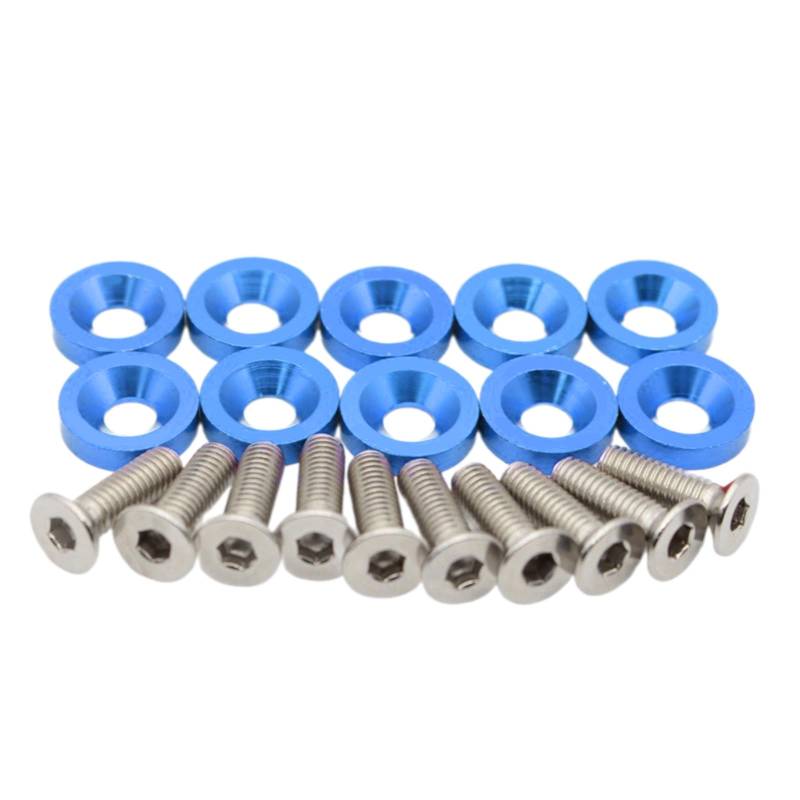Lerpwige 20pcs/Set Stoßfänger Kotflügel Waschmaschinenmotor Borle Dress Up Bolt Befestigungselemente M6 Fendern Waschmaschine Auto Styling von Lerpwige