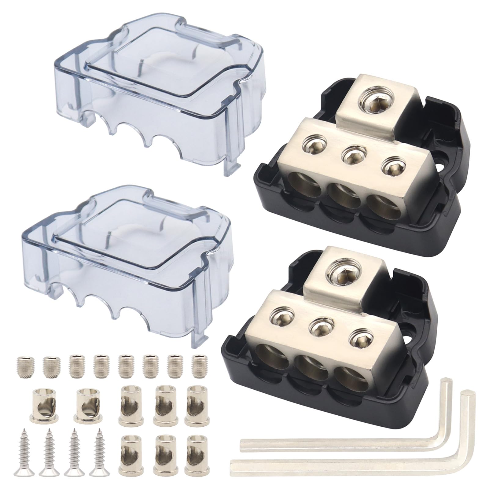 Lerpwige Auto Sound Verkabelungsanschluss Box Stromverteilungseinheit Mit 0GA Eingang 4GA Ausgang Mit Sechseckiger Schraubenschlüssel Und Selbstkippschraube Lerpwige Auto Sound Verkabelungsanschluss Box Stromverteilungseinheit Mit 0GA Eingang 4GA Ausgang Mit Sechseckiger Schraubenschlüssel Und Selbstkippschraube von Lerpwige