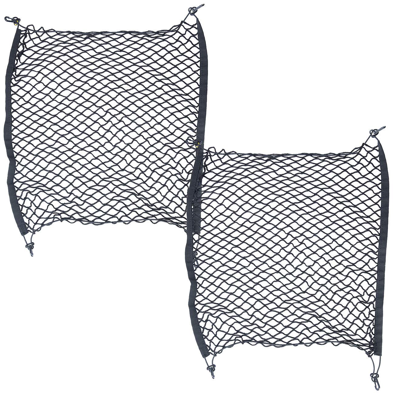Lescars Trennnetz Kofferraum: 2er Pack Universal-Kofferraum-Gepäcknetz, 70 x 70 cm, dehnbar (Kofferraum Trennnetz Universal, Ablagenetz Auto, Kofferraumtasche) von Lescars