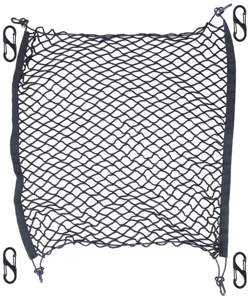 Lescars Sicherungsnetz Auto: Universal Kofferraum Gepäcknetz, 70 x 70cm dehnbar, inkl. Klammern (Sicherungsnetz Kofferraum, Sicherheitsnetz Kofferraum, Kofferraumtasche) von Lescars