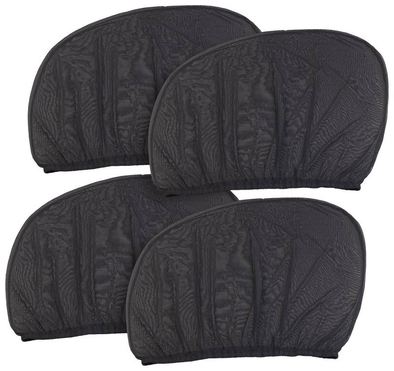 Lescars Sichtschutz Auto: 4er-Set Universal-Überzieh-Sonnenschutze für Auto-Seitenscheiben (Sichtschutz Autofenster, Autoscheiben, Sonnenschutz Seitenscheibe vorne) von Lescars