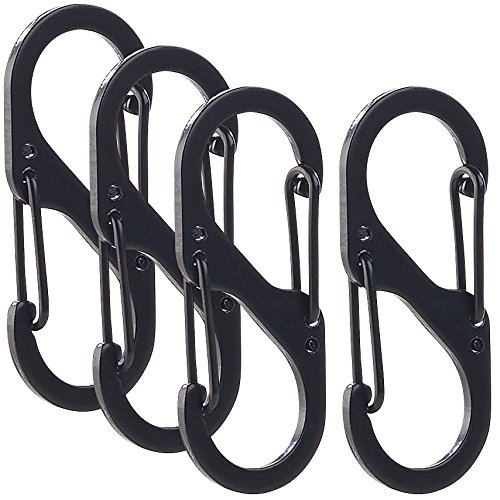 Lescars Kfz-Gepäck-Abdeckung: 4er-Set Karabiner-S-Haken (Ablagenetze Auto, Sicherheitsnetze Auto Universal, Kofferraumtasche) von Lescars