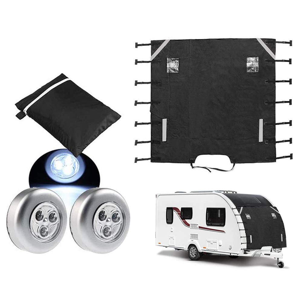 Lespar Caravan bugschutzplane - Wohnwagen Abdeckung mit 2 LED-Leuchten, wohnmobil frontscheibenabdeckung Abdeckung wohnmobil mit verbesserte Lespar Caravan bugschutzplane - Wohnwagen Abdeckung mit 2 LED-Leuchten, wohnmobil frontscheibenabdeckung Abdeckung wohnmobil mit verbesserte von Lespar
