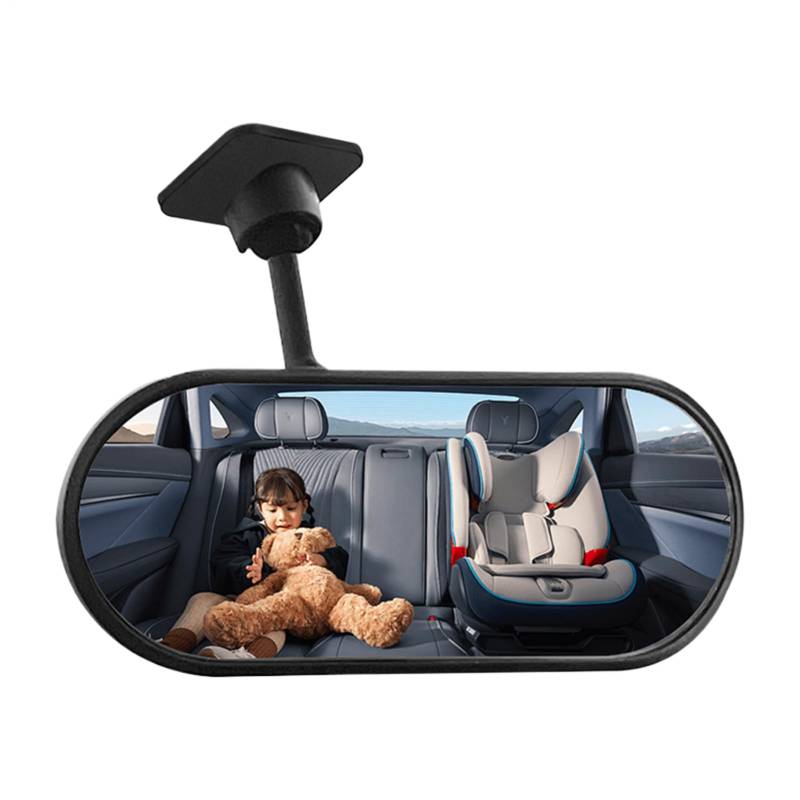 Lesunbak Auto-Babyspiegel, 360° verstellbarer Autospiegel Baby - bruchsicherer Innenmonitor, selbstklebende Halterung für Beobachtung von Kindern, Windschutzscheibe, Armaturenbrett von Lesunbak
