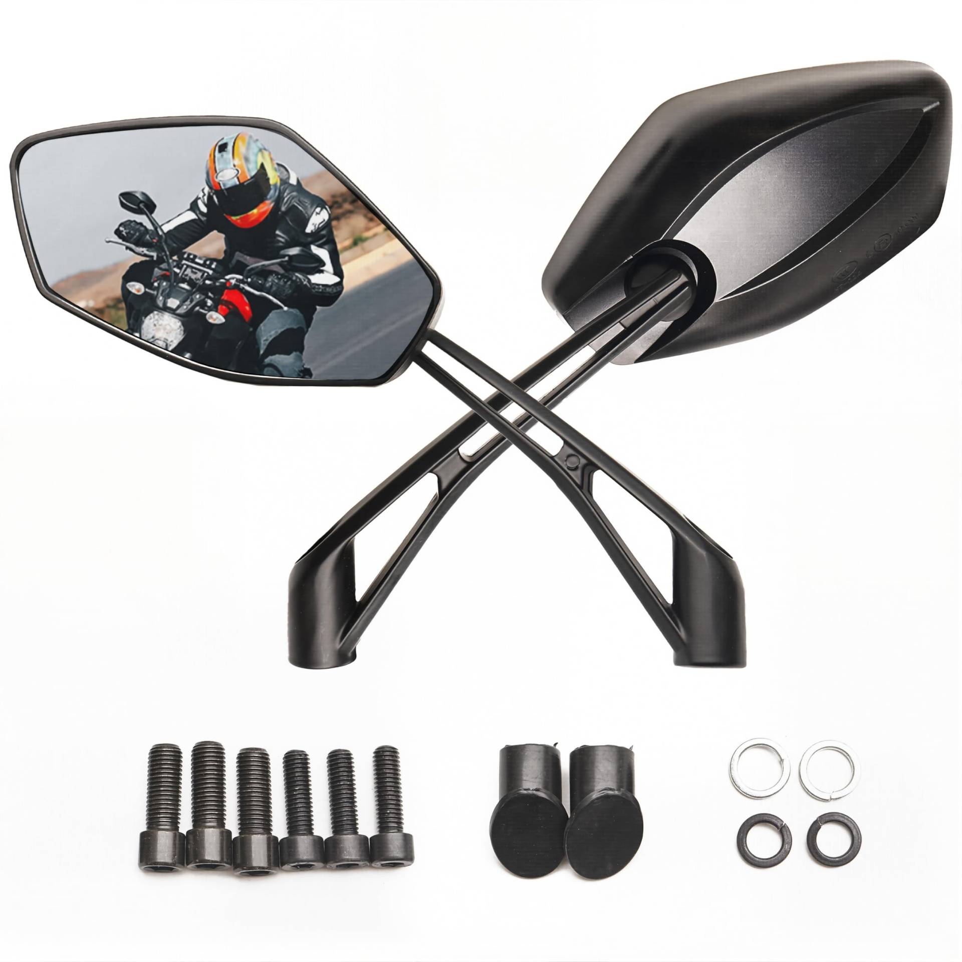 Letgoing Motorrad-Spiegel, universal, M8 & M10, Motorrad-Außenspiegel, E9-zertifiziert, 360° verstellbar, für Mobility Scooter MT07/09 Moped Spiegel Letgoing Motorrad-Spiegel, universal, M8 & M10, Motorrad-Außenspiegel, E9-zertifiziert, 360° verstellbar, für Mobility Scooter MT07/09 Moped Spiegel von Letgoing