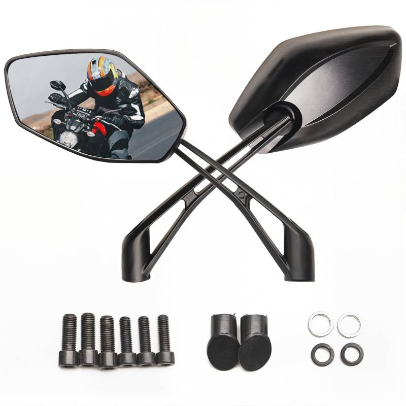 Letgoing Motorrad-Spiegel, universal, M8 & M10, Motorrad-Außenspiegel, E9-zertifiziert, 360° verstellbar, für Mobility Scooter MT07/09 Moped Spiegel von Letgoing