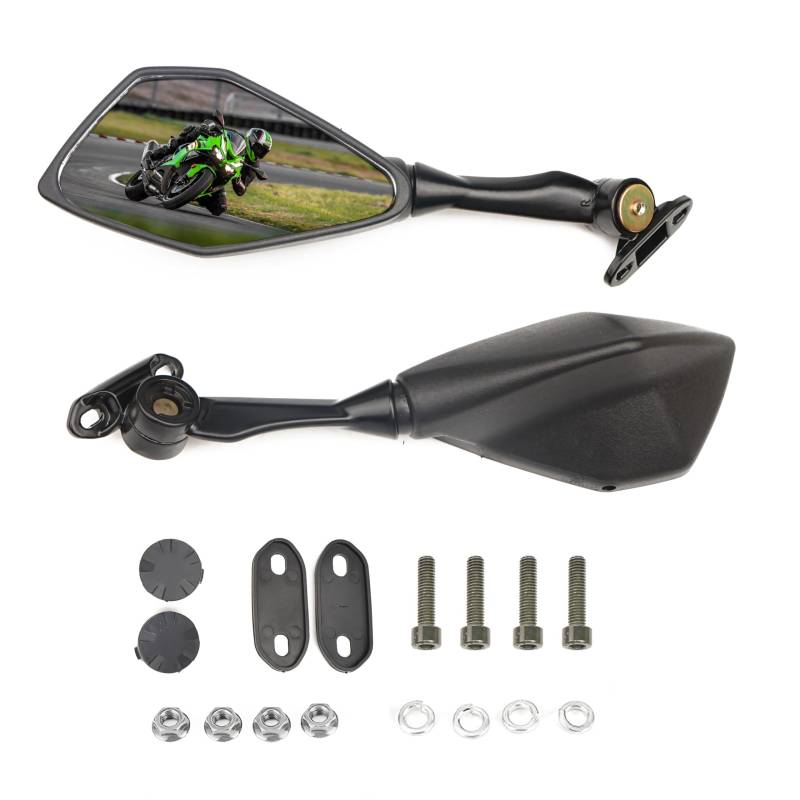 Letgoing Motorradspiegel 360° drehbar Motorrad Rückansicht Seitenspiegel konvexe Spiegel für ZX6R ZX-6R ZX636 Ninja 300 EX300 ABS 400 2018-2019 600 CBR 600RR 2003-2011CBR900 von Letgoing