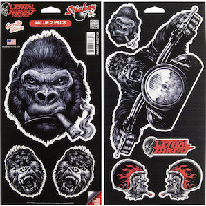 Aufkleber Gorilla Series 2-er Pack, 8 Stück Lethal Threat von Lethal Threat