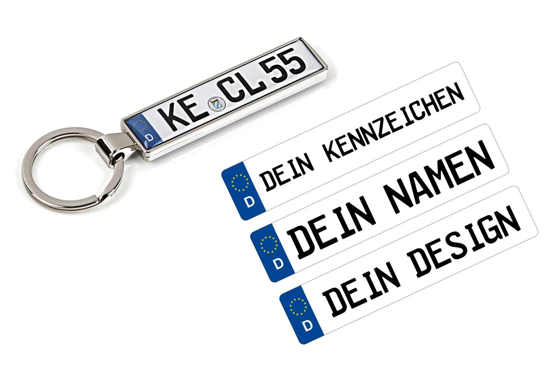 LEXTRADY Schlüsselanhänger mit Ihrem KFZ-Kennzeichen und TÜV Plakette Aufkleber personalisiert Geschenk Mann Frau Freund Freundin Mama Papa von LEXTRADY