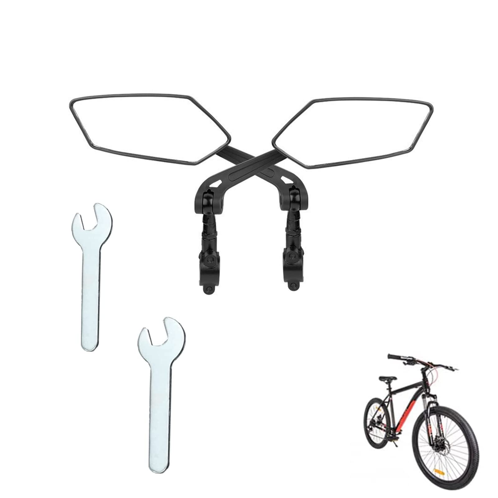 2 Stück Fahrrad Rückspiegel, 360° verstellbarer Fahrrad Spiegel für E-Bike & E-Scooter Lenker, Fahrradspiegel, Drehbarer Rückspiegel Fahrrad, Fahrradspiegel Links und Rechts für Mountainbike von Lhdfyqt