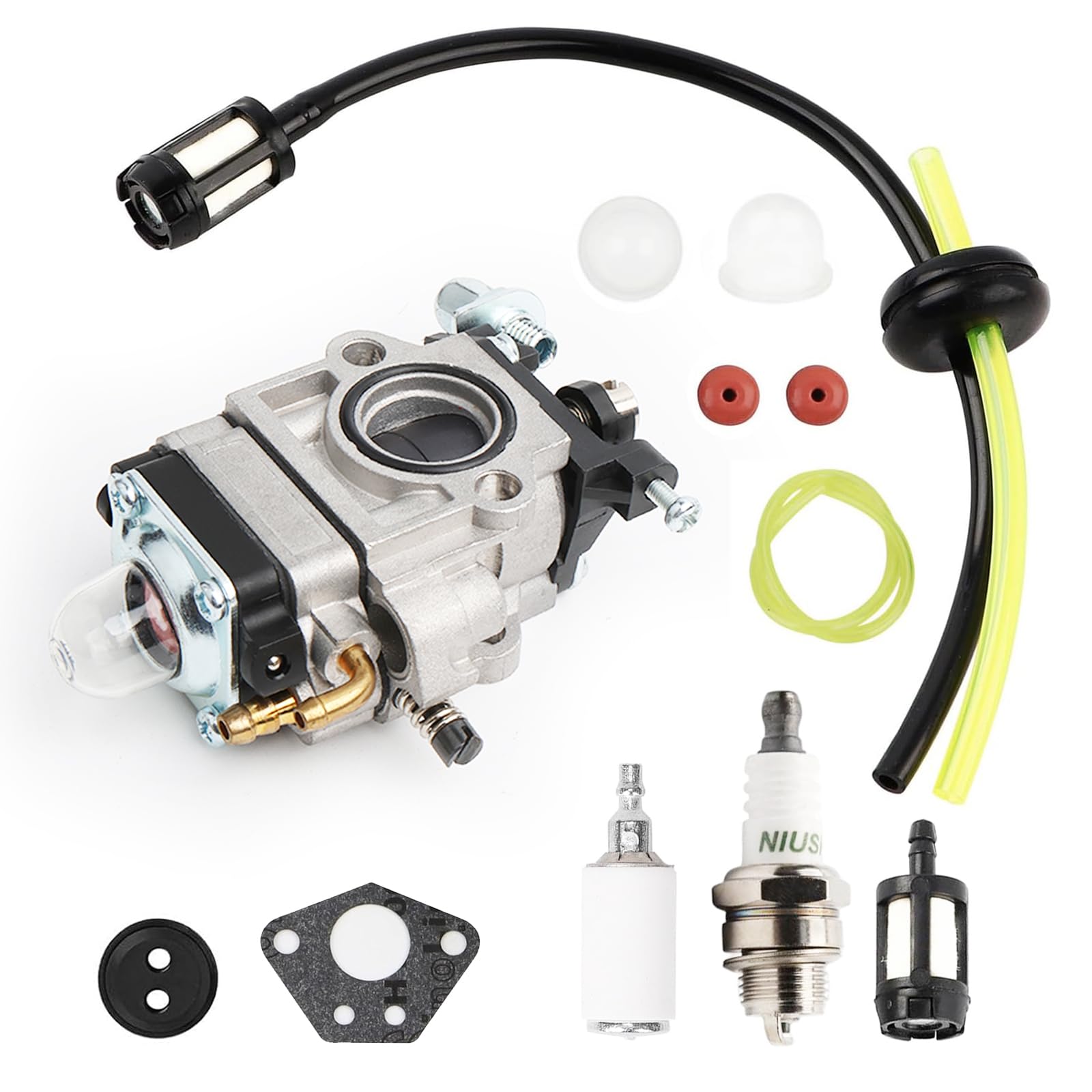 Lhdfyqt Vergaser für Motorsense, Vergaser Motorsense Set, Freischneider Vergaser, Vergaser mit Zündkerze, 52cc 49cc 43cc mit Dichtung, Pumpe Starten, Schlauch, Ventil, Zündkerze und Benzinfilter Lhdfyqt Vergaser für Motorsense, Vergaser Motorsense Set, Freischneider Vergaser, Vergaser mit Zündkerze, 52cc 49cc 43cc mit Dichtung, Pumpe Starten, Schlauch, Ventil, Zündkerze und Benzinfilter von Lhdfyqt