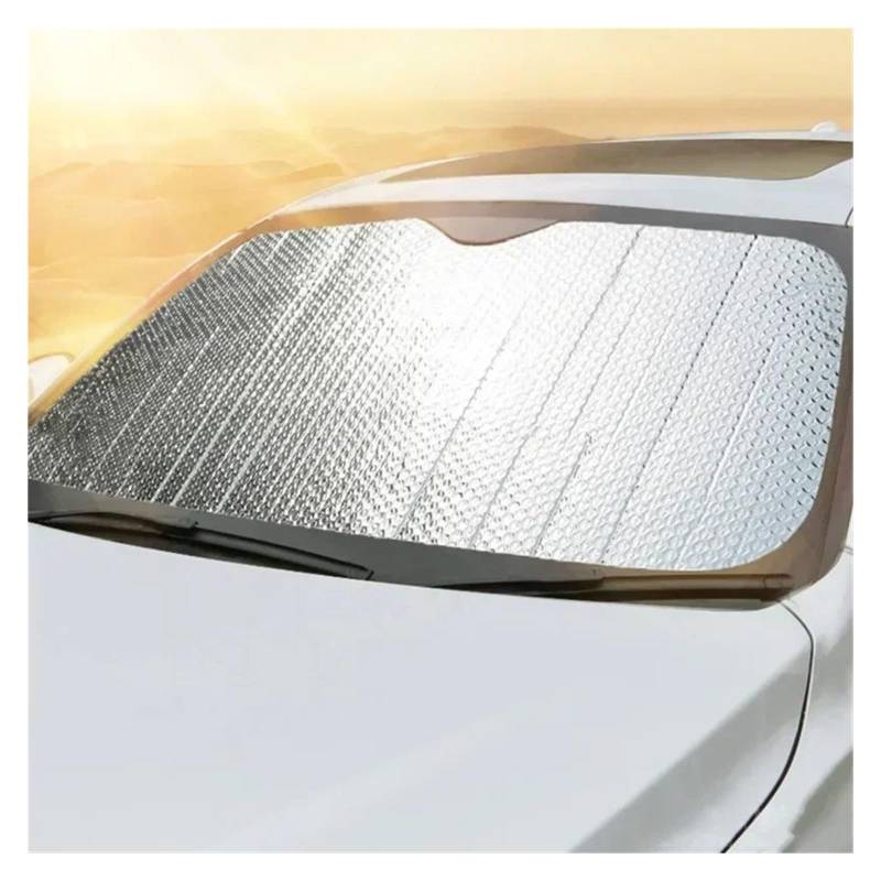 Auto Sonnenschutz 130 Cm/140 cm Auto-Windschutzscheibe Faltbarer Sonnenschutz Visier Abdeckung Block Reflektor Tragbar Atmungsaktiv Anti-UV-Schutz Autofenster Sonnenschutz(140-70-1) von Lhdktee