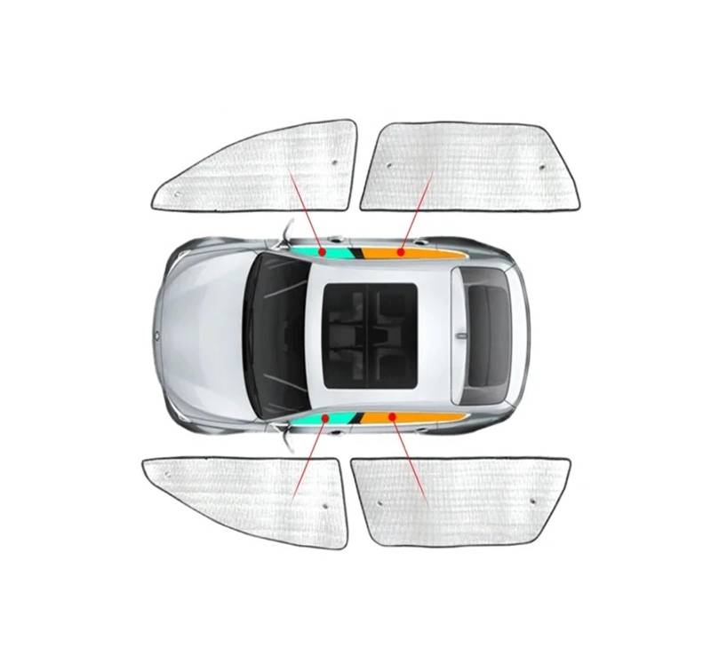 Auto Sonnenschutz Für Geely Für Zeekr X 2023-Present Auto-Sonnenschutz UV-Schutz Seitenfenstervorhang Sonnenschutz Visiermatte Windschutzscheibenzubehör Autofenster Sonnenschutz(4Door) von Lhdktee