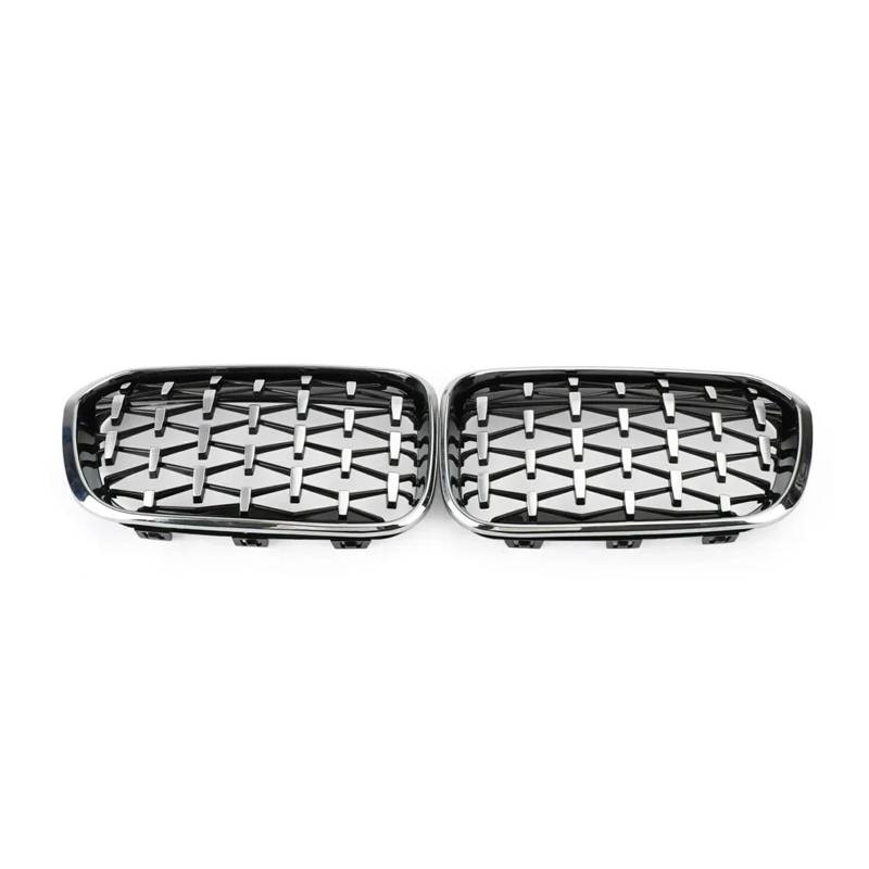 Kühlergrill Grill 1 Paar Für 1er F20 F21 2012 13 14 15 16 17 18 2019 Frontgrills Glänzend Schwarz Nierengrill Ersatz Racing Frontstoßstangengitter Front Kühlergrille(Diamond-ChromeSilver) von Lhdktee