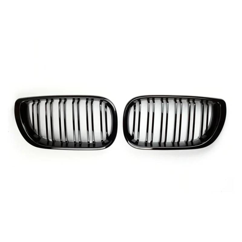 Kühlergrill Grill 1 Paar Für 3er E46 4-Türer 2002 2003 2004 2005 Auto Frontstoßstangengitter Renngrill Nieren-Doppelliniengrill Schwarz Glänzend Front Kühlergrille von Lhdktee