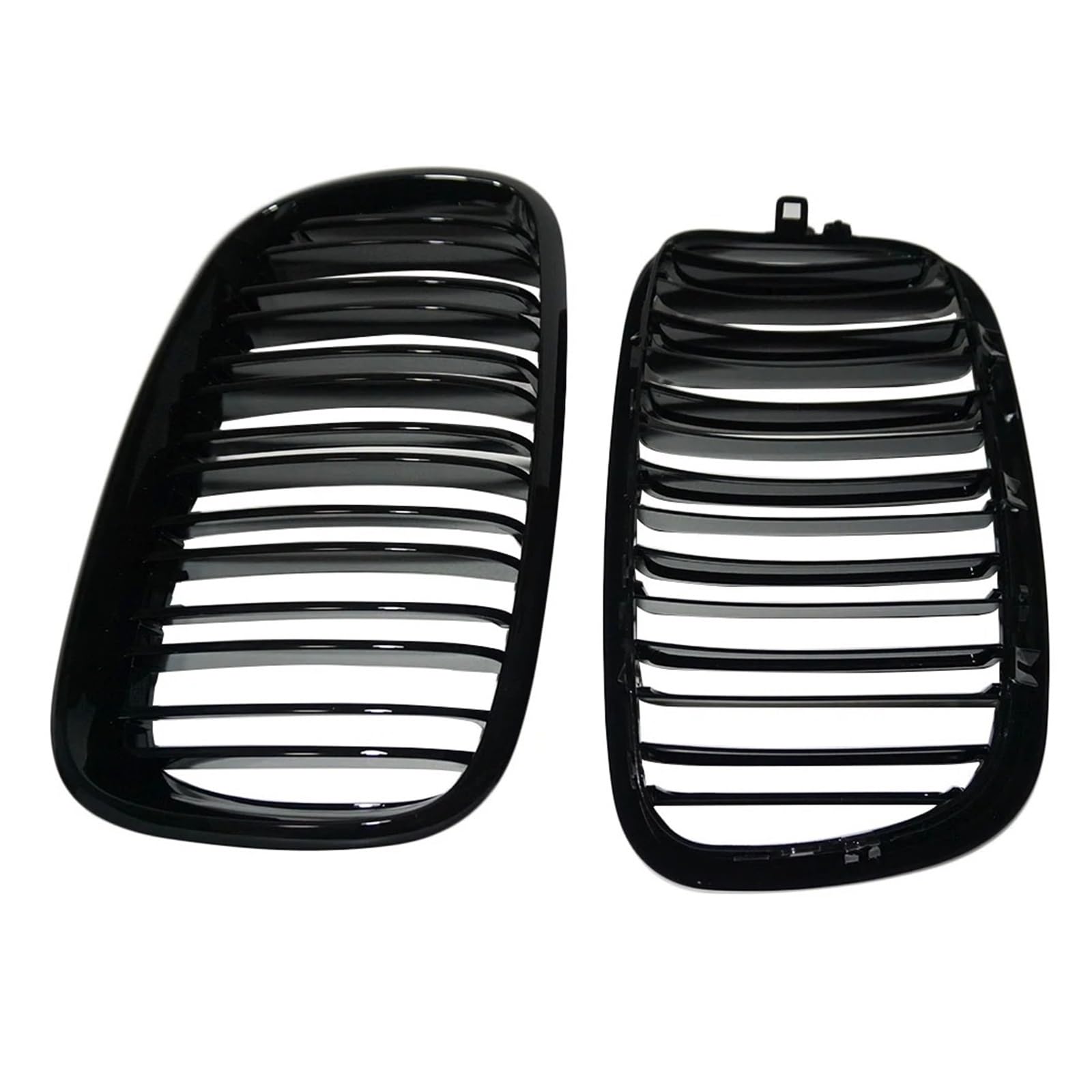 Kühlergrill Grill 2 STÜCKE Für Für X5 E70 Für X6 E71 2007 2008 2009 2010 2011 2012 2013 2014 Glanz Schwarz Vorne Niere Einzellamelle Racing Grill Front Kühlergrille(Black Dual Slat) von Lhdktee